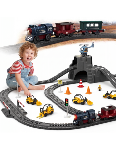 Elektrische Retro-Eisenbahn Woopie – 76 Elemente voller Abenteuer und Spielspaß