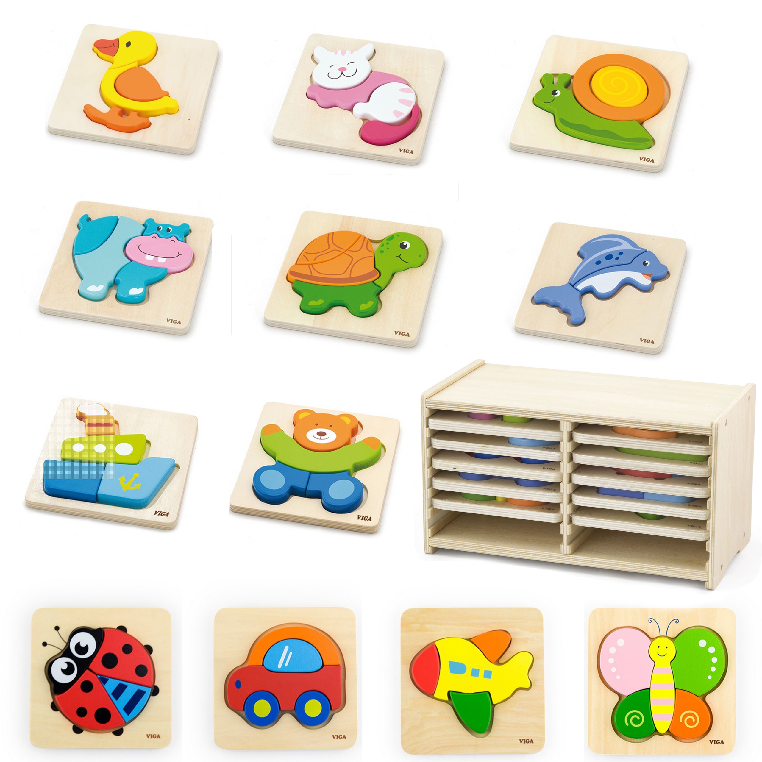 Puzzle drewniane 12 plansz