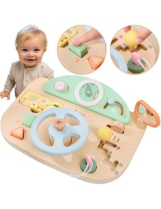 CLASSIC WORLD Wooden Manipulation Board - Motorized Steering Wheel