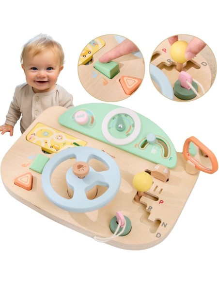 Drewniana Tablica Manipulacyjna CLASSIC WORLD - Kierownica Motoryczna