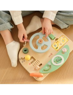 CLASSIC WORLD Wooden Manipulation Board - Motorized Steering Wheel 2