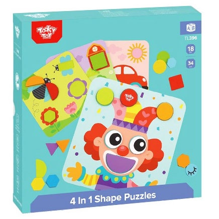 TOOKY TOY Puzzle 4 w 1 Układanka Klocki Mntessori