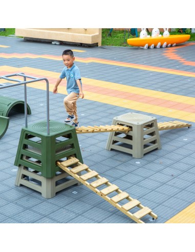 CLASSIC WORLD Wooden Ramp Footbridge - motor skills development