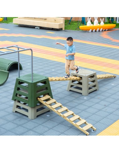 CLASSIC WORLD Wooden Ramp Footbridge - motor skills development