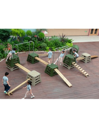 CLASSIC WORLD Wooden Ramp Footbridge - motor skills development