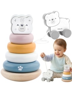 Viga PolarB Set Eisbär - Holzpyramide und Bär