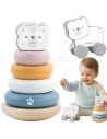 VIGA PolarB Polar Bear Set - Wooden Pyramid and Teddy Bear