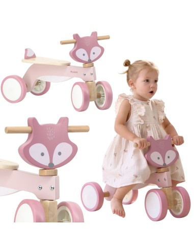 VIGA PolarB Holz-Lauflernwagen Fuchs mit weichen Rädern