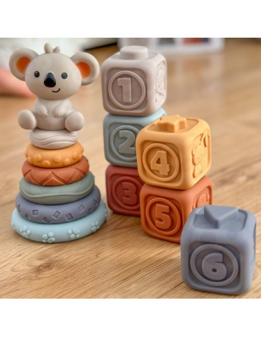 Weiche sensorische Bausteine WOOPIE BABY 3in1 Bär – Sicherheit und Spiel