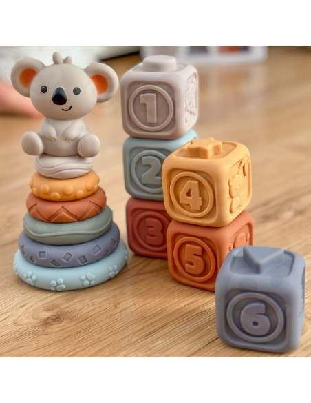 Weiche sensorische Bausteine WOOPIE BABY 3in1 Bär – Sicherheit und Spiel