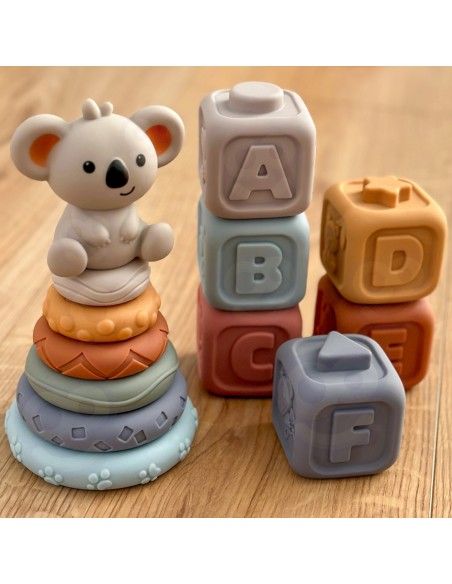 Weiche sensorische Bausteine WOOPIE BABY 3in1 Bär – Sicherheit und Spiel
