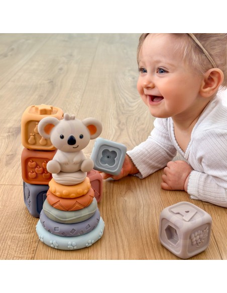 Weiche sensorische Bausteine WOOPIE BABY 3in1 Bär – Sicherheit und Spiel