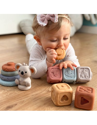 Weiche sensorische Bausteine WOOPIE BABY 3in1 Bär – Sicherheit und Spiel