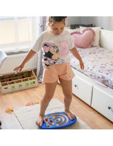 VIGA medinė balansuojanti lenta su labirintu - sensorinis žaislas