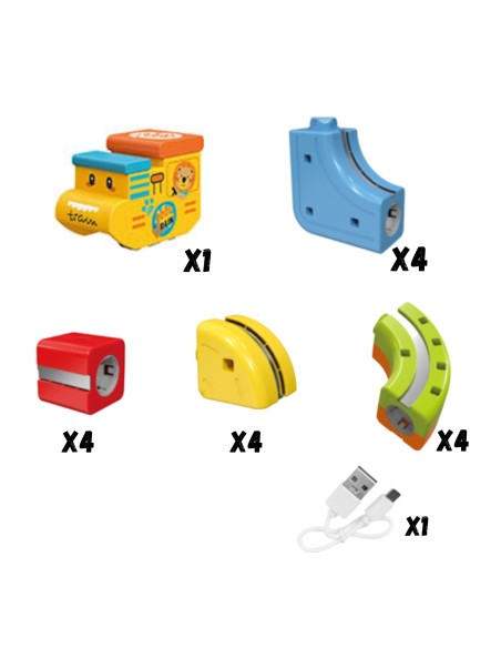 Magnetinis sklandantis bėgių kelias 18 el. WOOPIE – edukacinis DIY žaislas