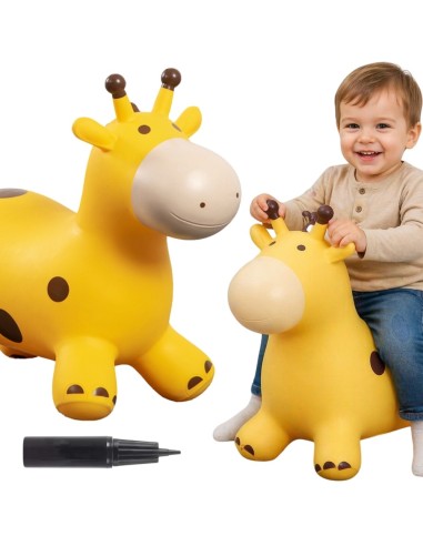 Gummihüpfer Gelbe Giraffe + Pumpe – Ideales Spielzeug für Kinder