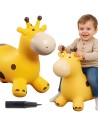 Yellow Giraffe Rubber Jumper + Pump – Perfect Toy For Children
