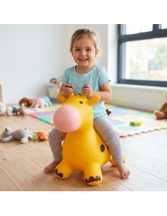 Yellow Giraffe Rubber Jumper + Pump – Perfect Toy For Children 2
