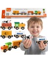 Holz-Landwirtschaftszug Viga – Waggons & Tierfiguren auf dem Bauernhof