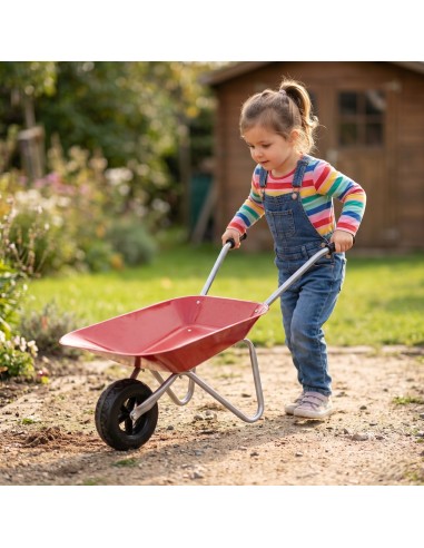 CLASSIC WORLD EDU Metal Wheelbarrow for Sandbox and Garden