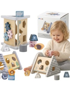 Drewniany Sorter Piramidka Viga - Edukacyjna Zabawka Rozwijająca Umysł