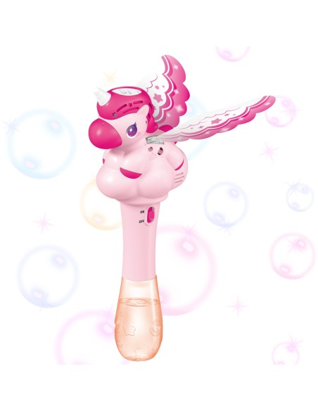 WOOPIE Seifenblasenmaschine – Einhorn, magischer Zauberstab für Kinder