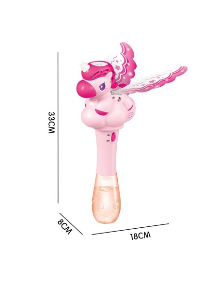 WOOPIE Seifenblasenmaschine – Einhorn, magischer Zauberstab für Kinder