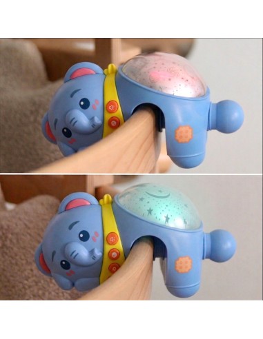 Elefant-Projektor mit Melodien und Nachtlampe Einschlafhilfe für Kinder Woopie
