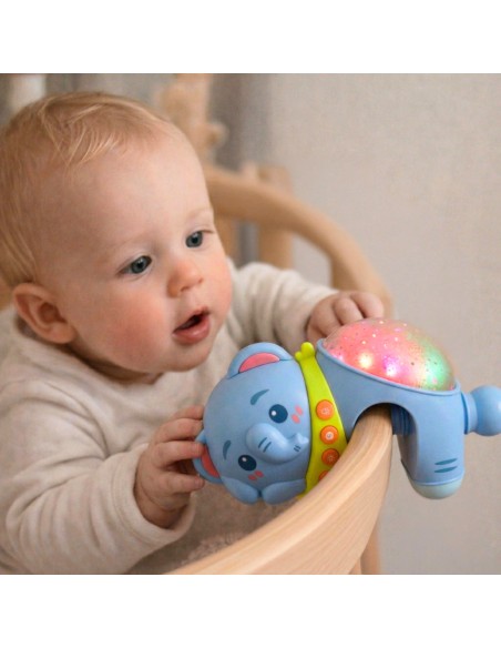 Elefant-Projektor mit Melodien und Nachtlampe Einschlafhilfe für Kinder Woopie