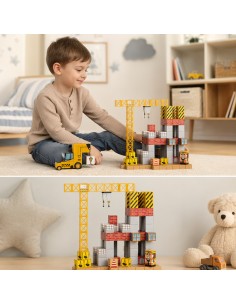 WOOPIE Magnetinės kaladėlės Statyba 165 el. – 3D konstrukcijų rinkinys 2