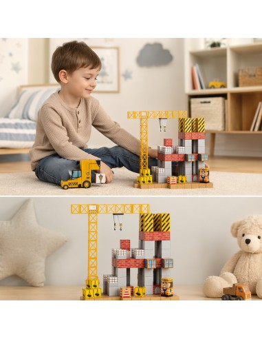 WOOPIE Magnetinės kaladėlės Statyba 165 el. – 3D konstrukcijų rinkinys