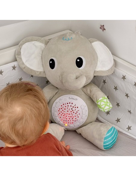 Elefant-Projektor Kuscheltier WOOPIE – Beruhiger 12 Melodien 0+