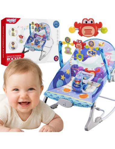 WOOPIE Schaukel-/Liegesitz 2in1 Krabbe | Interaktiv mit Vibrationen