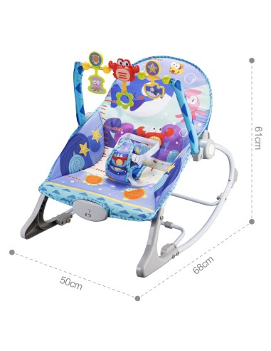WOOPIE 2-in-1 Crab Rocker and Bouncer | Interactive with Vibrations