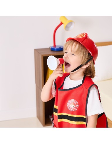 VIGA Feuerwehr-Set für kleine Kinder mit Weste | 8 Holzaccessoires