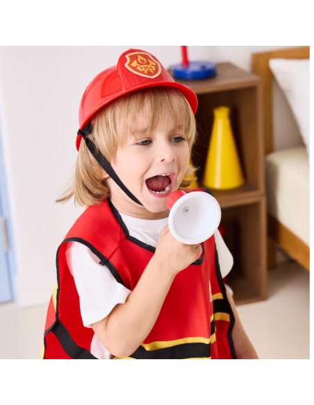 VIGA Feuerwehr-Set für kleine Kinder mit Weste | 8 Holzaccessoires