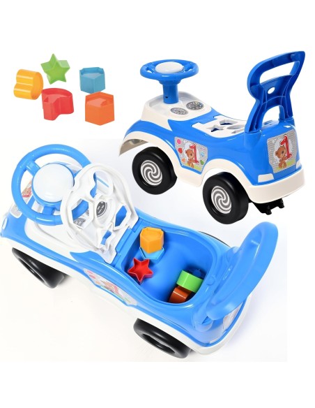 WOOPIE Jeździk 4w1: Sorter, Pchacz, Chodzik, Klakson, Schowek