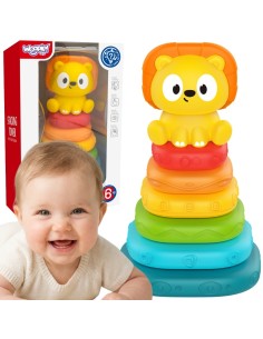 WOOPIE Sinnespyramide mit Löwe - Lern-Turm 6m+