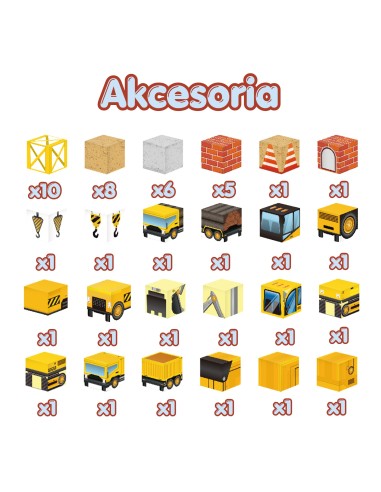 WOOPIE Magnetinės konstrukcinės kaladėlės Statybų aikštelė 72 el.