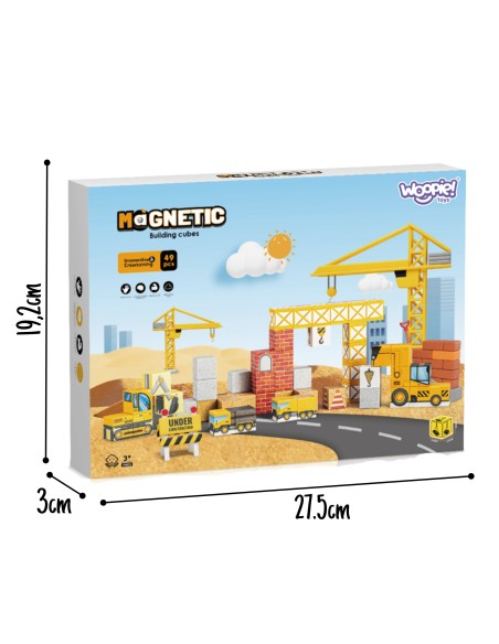 WOOPIE Magnetinės konstrukcinės kaladėlės Statybų aikštelė 72 el.