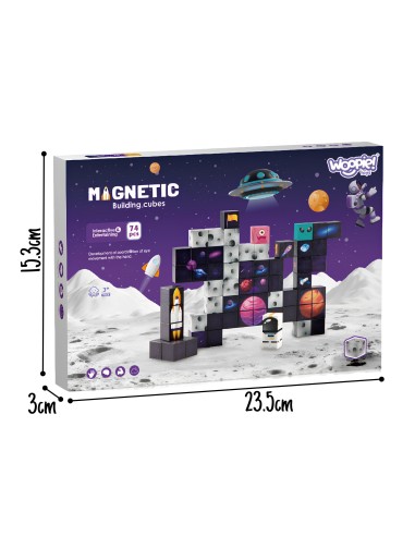 WOOPIE Magnetinės konstrukcinės kaladėlės Kosmos 74 el.