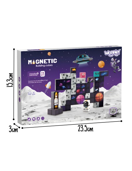 WOOPIE Magnetinės konstrukcinės kaladėlės Kosmos 74 el.