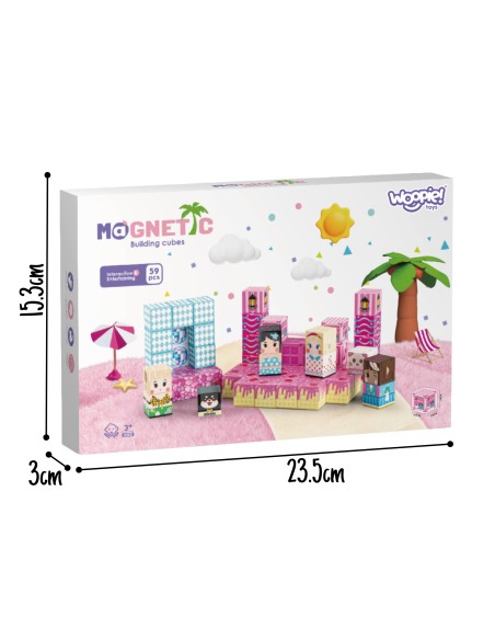 WOOPIE magnetinės edukacinės kaladėlės 3D kubai 59 el.