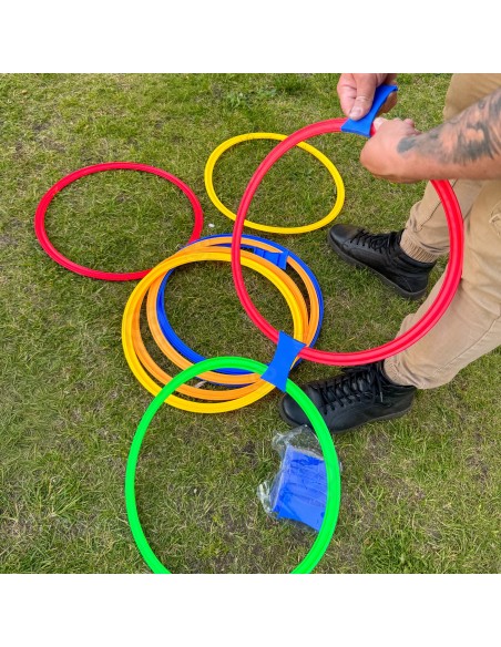 WOOPIE Hinkelspiel Set 10 Springringe – idealer Spielspaß!