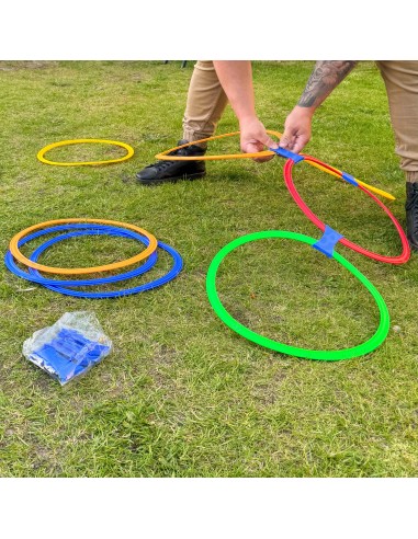 WOOPIE Hinkelspiel Set 10 Springringe – idealer Spielspaß!