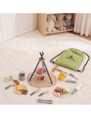 Drewniany Zestaw Kempingowy Tooky Toy – Zabawa Gotowaniem dla Dziecka