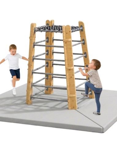 Holz-Kletterturm mit Matten Classic World – Spielplatz