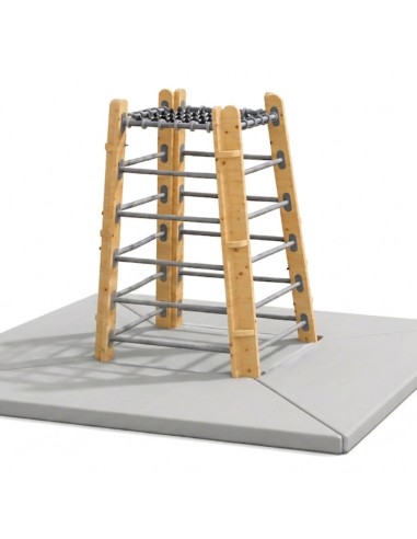 Holz-Kletterturm mit Matten Classic World – Spielplatz