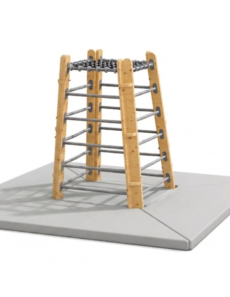 Holz-Kletterturm mit Matten Classic World – Spielplatz