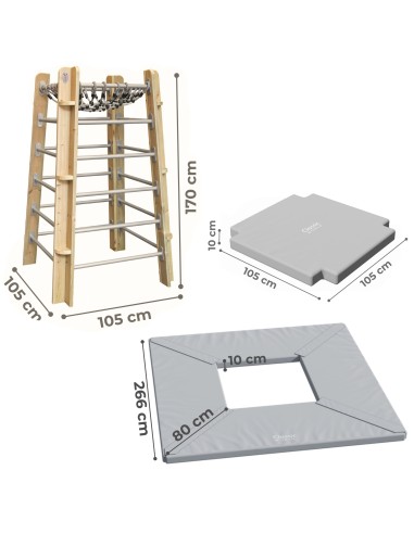 Holz-Kletterturm mit Matten Classic World – Spielplatz